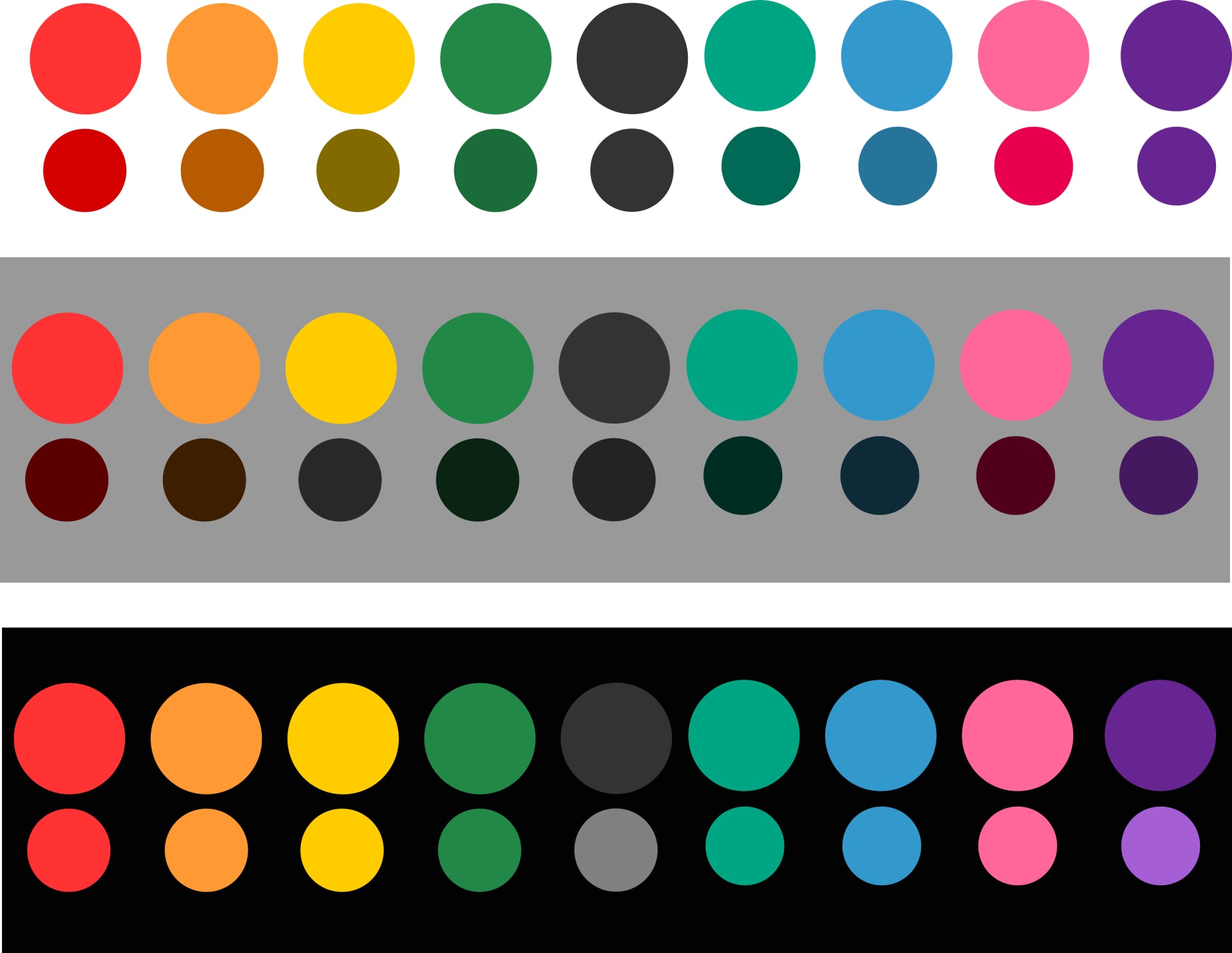 Colourways used in the Tate Kids design