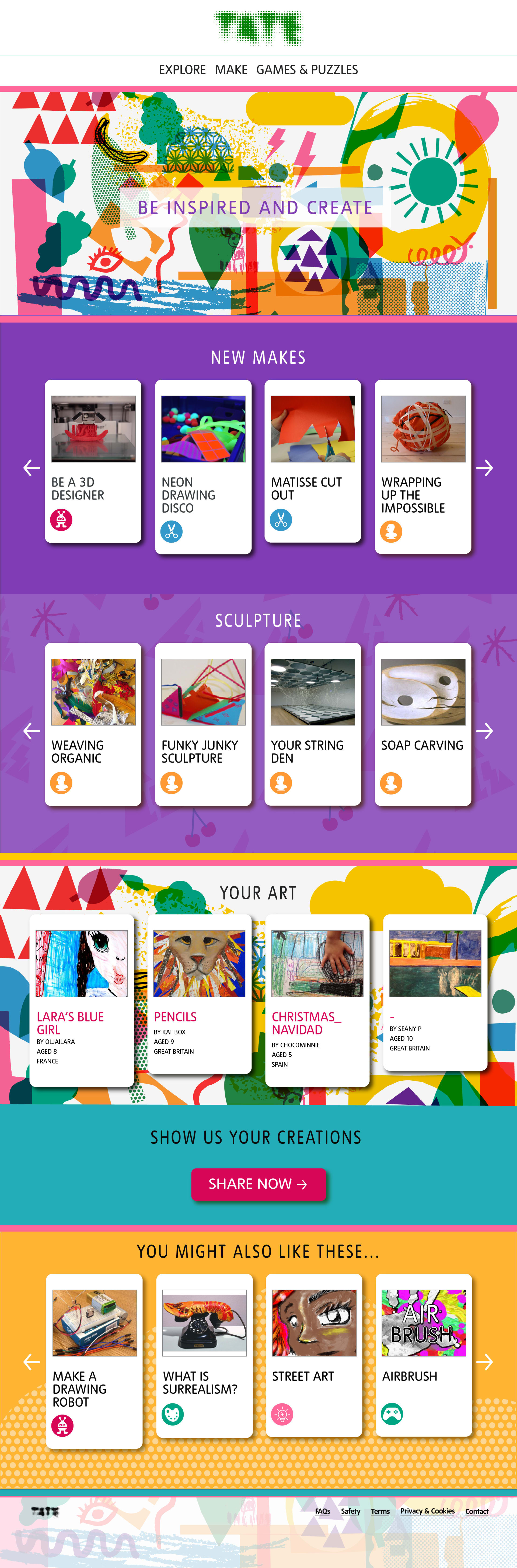 An example of a full page design of a very colourful and very textured early design for sign off