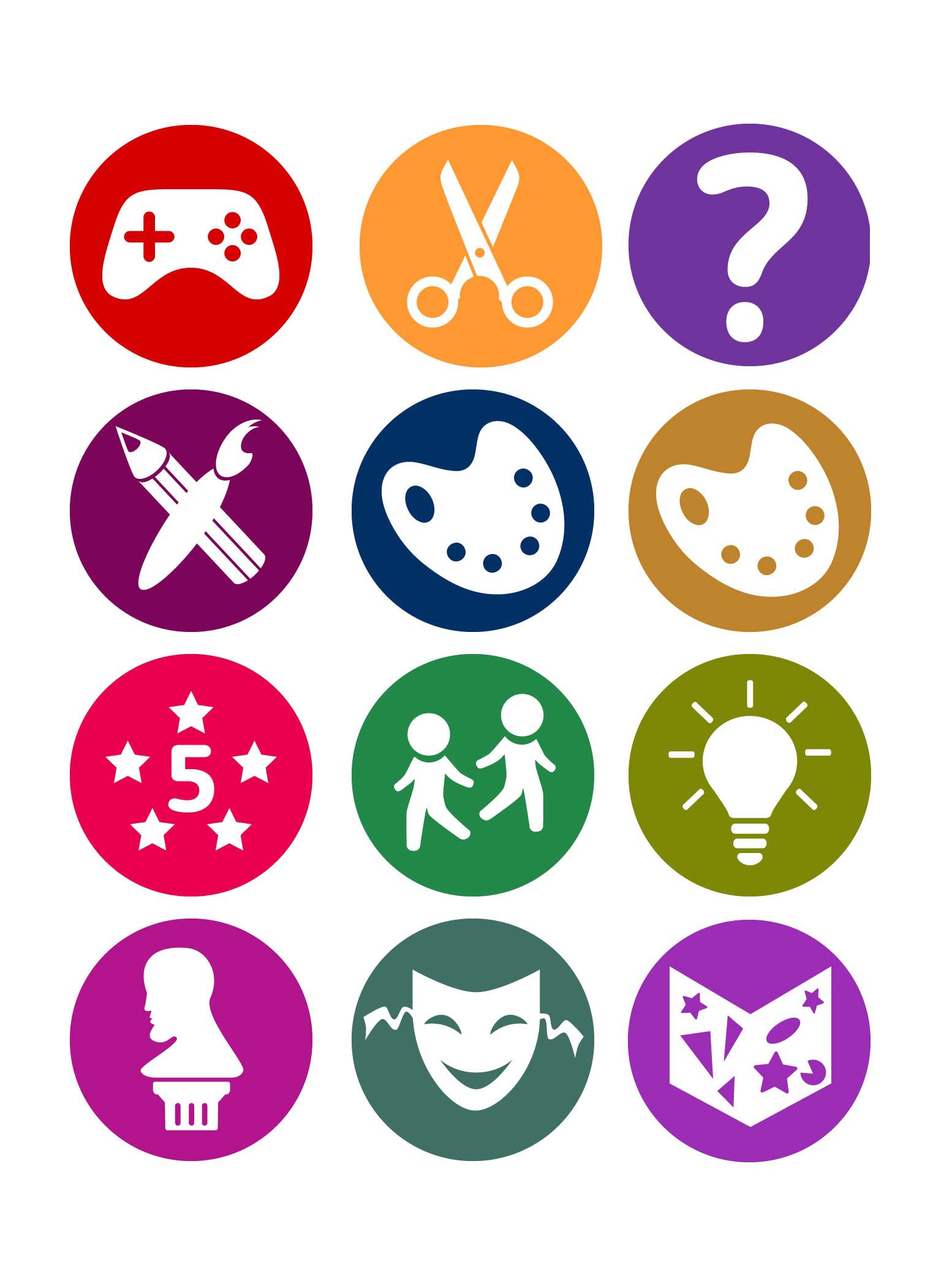 Some of the Tate Kids icon designs